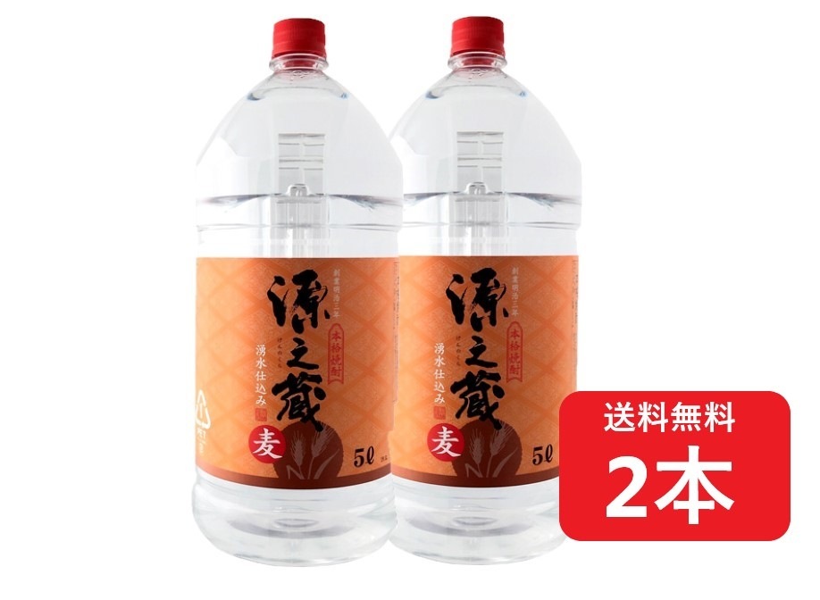 【送料無料】岩川醸造 本格焼酎 麦 源之蔵 げんのくら ペット 5000ml 5L2本【本州(一部地域を除く)は送料無料】