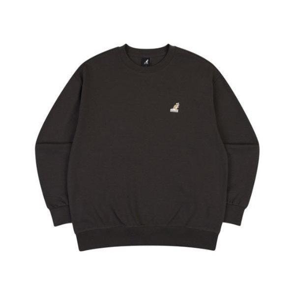 長袖Tシャツ CQK KQFC-RT17600CH ロゴパッチスウェットシャツ 1760 チャコール