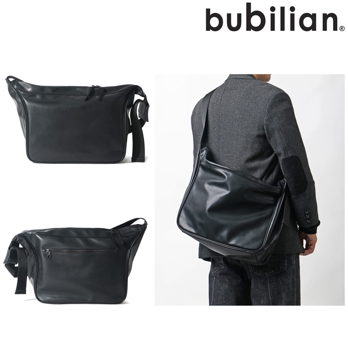 Aaron Cross Bag [Large] [Black] 韓国 男女共用 外出用 デート 贈り物 韓流 中学生 高校生 新学期 デイリー カジュアル 人気
