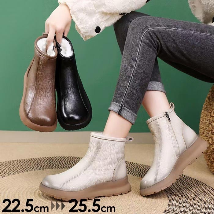 挑戦最安値!ブーツ レディース ショートブーツ ラウンドトゥ 裏ボア 防寒 暖かい 美脚 歩きやすい 滑りにくい 秋冬 通学 通勤 カジュアル おしゃれ 韓国 ベージュ ブラウン ブラック 22.5