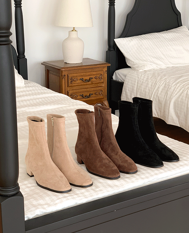 [MILOVANY] スワレットスパンスエードアンクルブーツ3.5cm