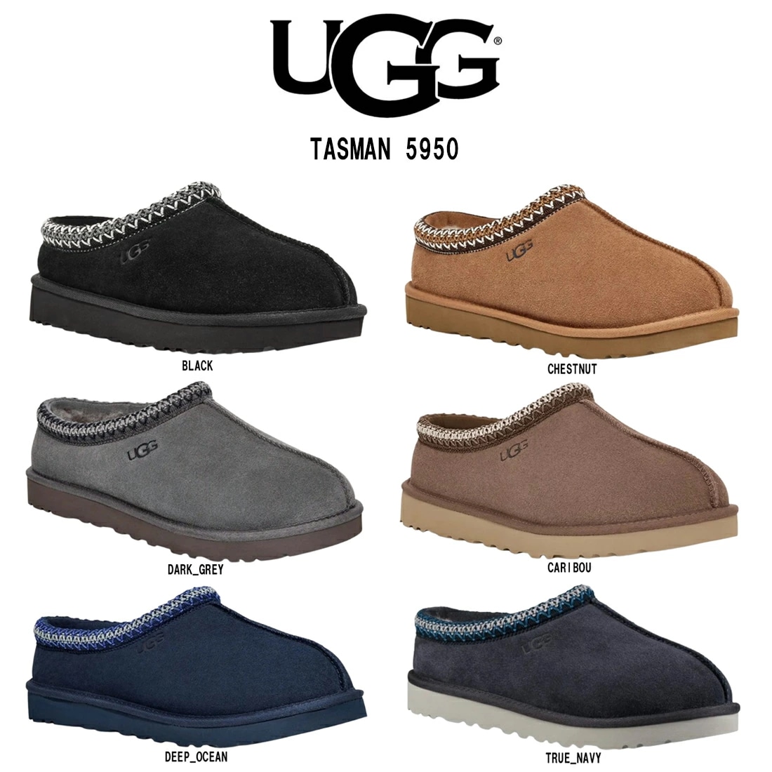UGG(アグ)ムートン スリッポン サンダル スリッパ シューズ スエード 着脱簡単 カジュアル タスマン メンズ 男性用 M TASMAN 5950