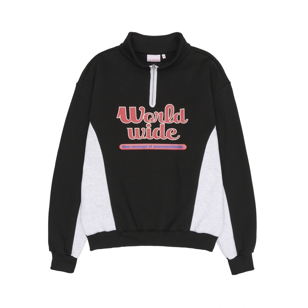AMES-WORLDWIDE ワールドワイド ハーフジップアップ ブラック
