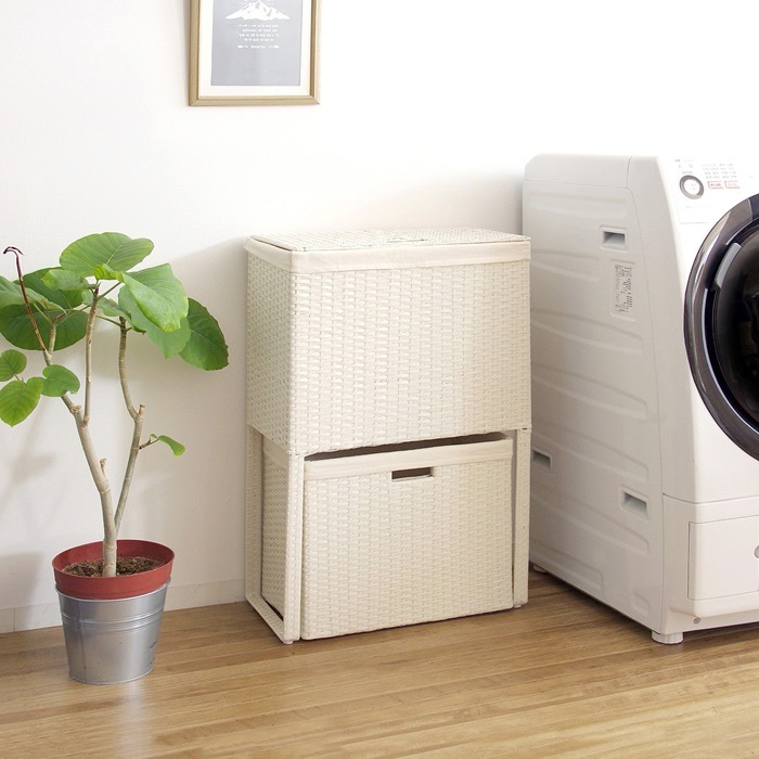 ランドリーボックス 脱衣所 洗面所 収納 分別 2段 RB-500-IV アイボリー 7,829円