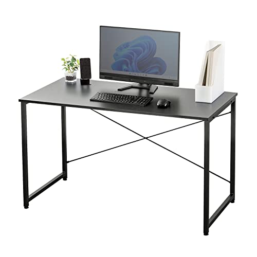 サンワダイレクト パソコンデスク 幅120奥行60cm モニターアーム対応 机 PCデスク 組立簡単 ブラック 100-DESKF004BK3