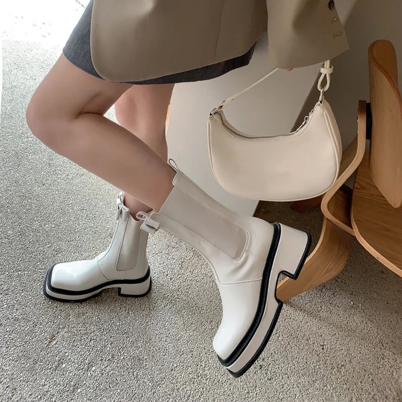 マーティンブーツ レディース. カジュアル 厚底 切り替え チャンキーヒール ブーツ 靴 シューズ 7,884円