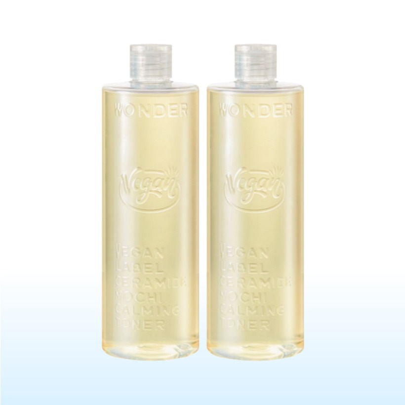 [1+1 ヴィーガン 保湿トナー 無ラベル 韓国人気] ワンダーヴィーガンラベル セラミドモチ トナー 500mlx2本 敏感肌 保湿 鎮静 バリアケア マイルドトナー ヒアルロン酸 パンテノール