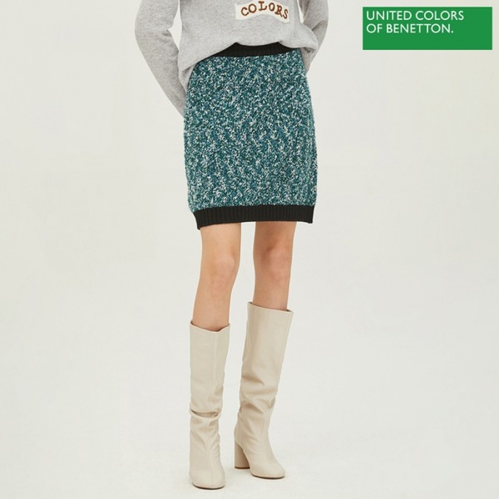 (ベネトン) ベネトン配色ボカシニットスカート BASK60261_GN 6,573円