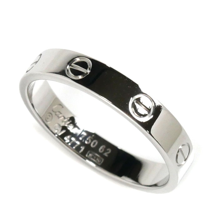 CARTIER カルティエ K18WG ホワイトゴールド ミニラブ リング・指輪 21.5号 62 5.3g メンズ 中古 美品