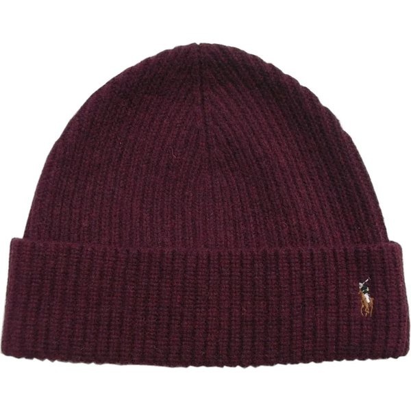 ニットキャップ ワンポイント ニット帽 マルーン PR4-185