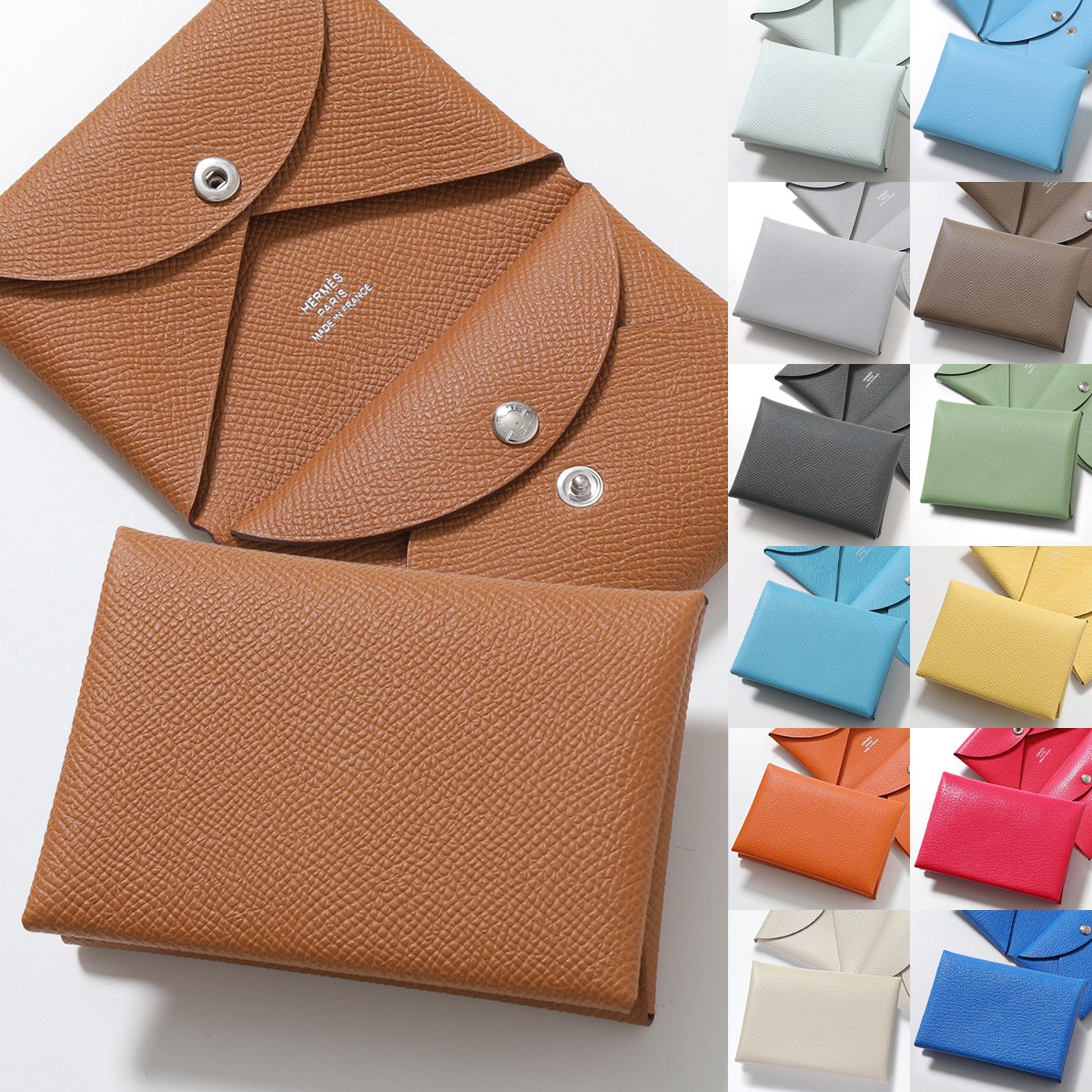 HERMES エルメス コインケース カルヴィデュオ CALVI DUO エプソン シェーブル エバーカラー シャムキラ マダム レザー カードケース ミニ財布 71,260円