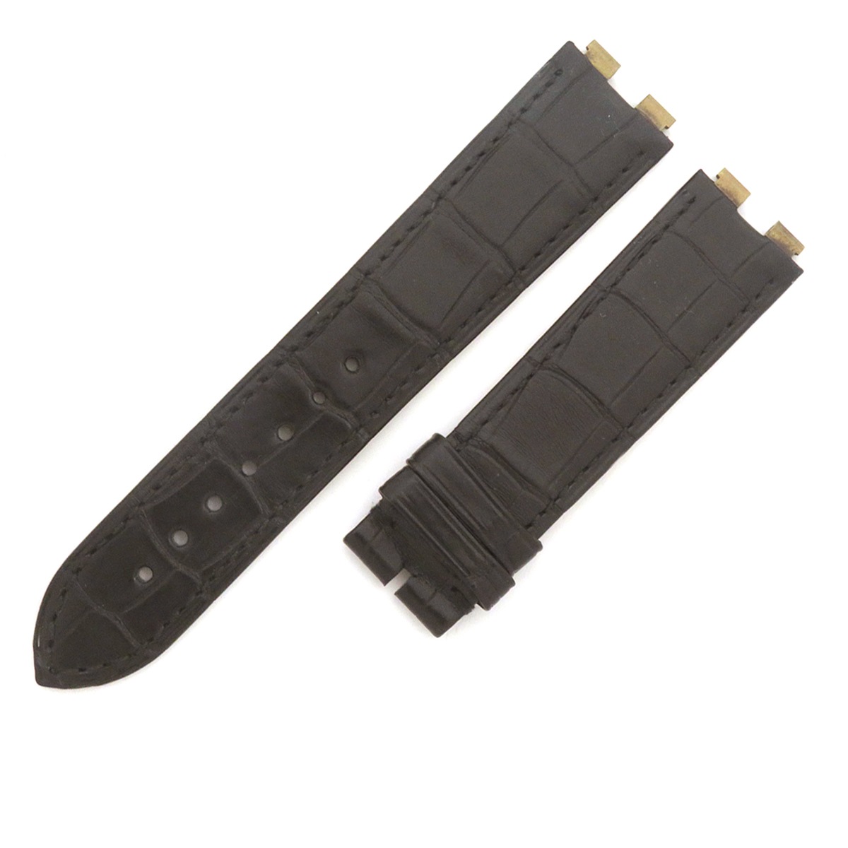 ポロ用 クロコバンド メンズ 未使用 純正 替え ベルト バンド ストラップ 20ｍｍ 黒 ブラック