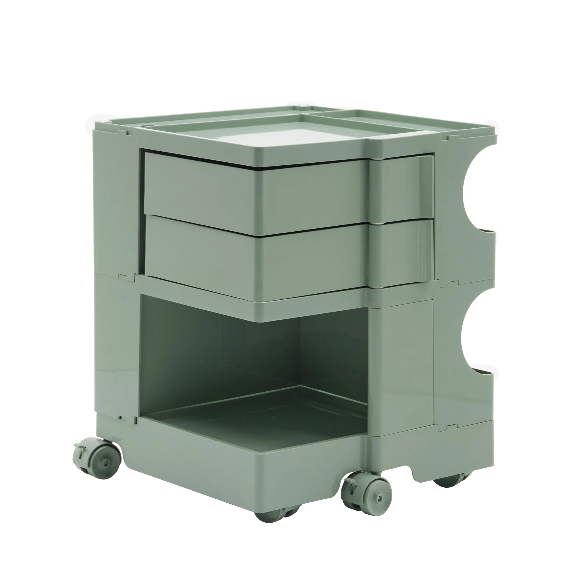 420【フォググリーン・2段】収納ワゴン ボビーワゴン キャスター付き ブレーキ付き おしゃれ 2段トレイ キッチンワゴン 回転式 収納 ベビーワゴン キッチン収納 ラック サイドワゴン キッチン ド