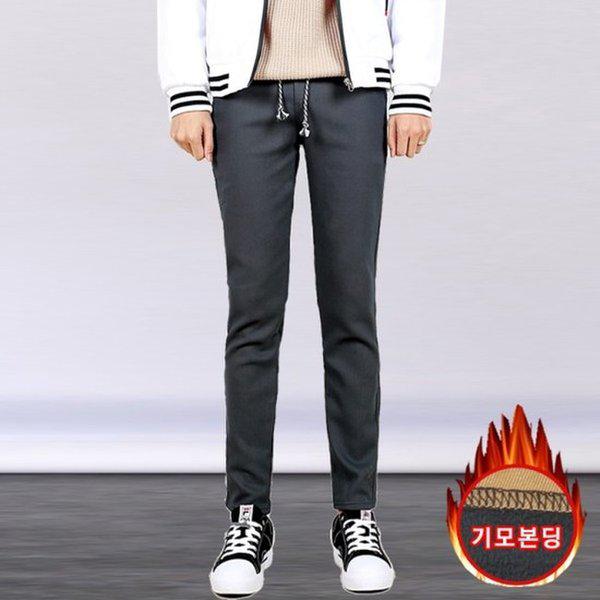 メンズ冬起毛ボンディングストレッチストレートバンディング綿パンツビッグサイズブラックベージュカーキチャコールネイビー_IDPA02-4