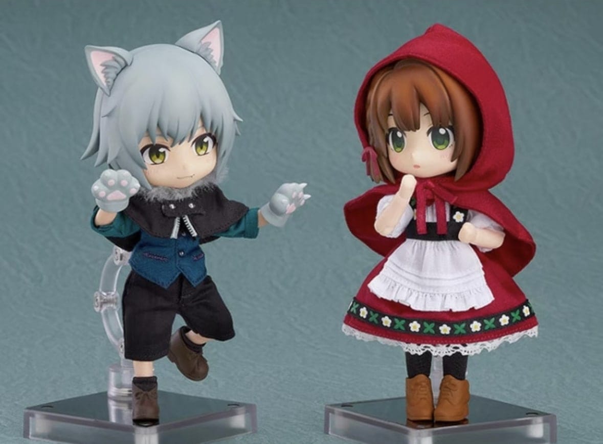 SALE!二個セットねんどろいどどーる 赤ずきんちゃん ローズ＆狼くん アッシュ ノンスケール ABS&PVC製 塗装済み可動フィギュア　特典付き TOYS