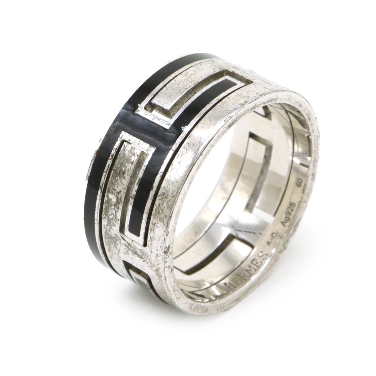 ムーブアッシュ リング ワイドリング 指輪 Ag925 SV925 シルバー ブラック 黒 #60 日本サイズ約20