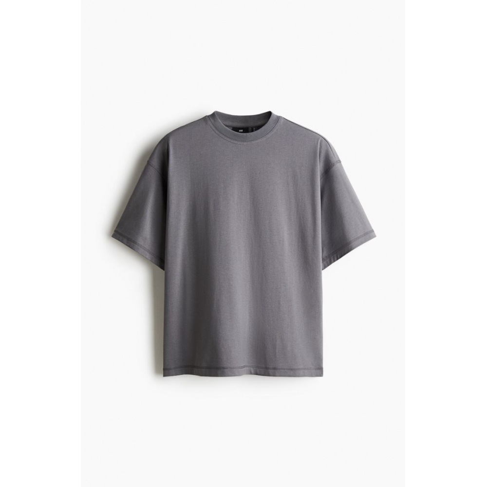 H&M クールマックスオーバーサイズフィット t シャツダークグレー