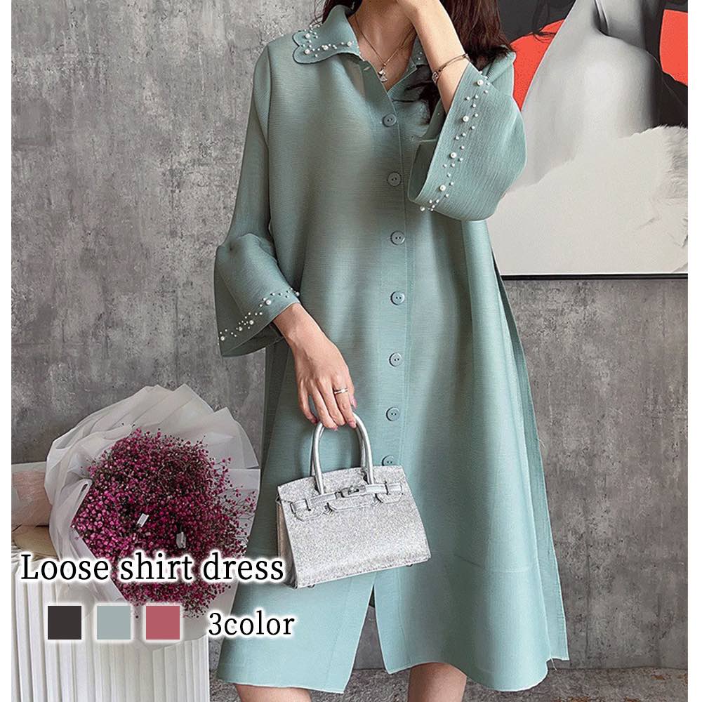 ワンピース レディース ルーズシャツワンピース 20代 大人 アウトドア Aライン 体感 トップス 冬 秋 春 韓国 厚手 きれいめ カジュアル しっかり 40代 ニット 白 かわいい スカート ネッ