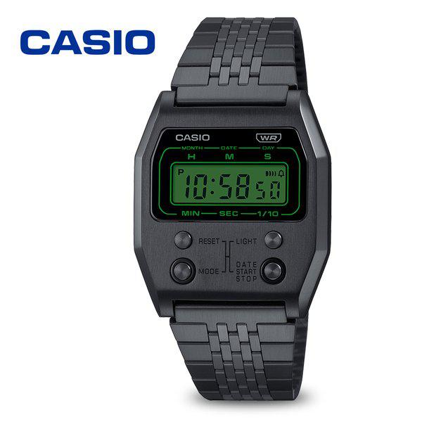 [正規品] ヴィンテージブラックA1100B-1レトロスクエア共用メタル腕時計