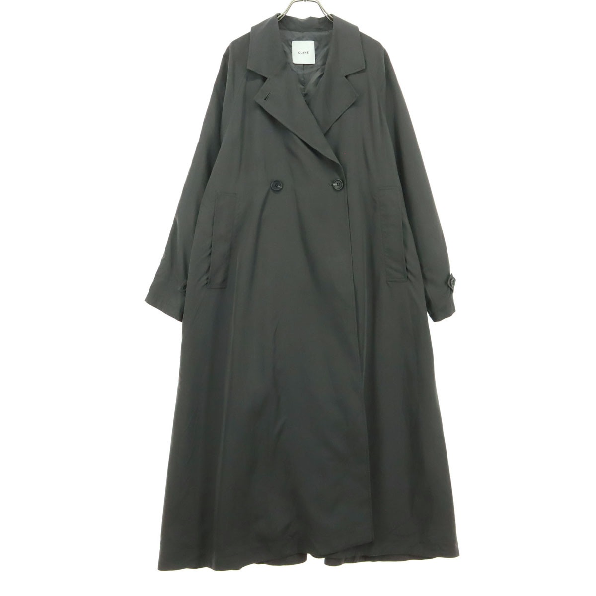 美品 長袖 ロングコート 1 グレー レディース 古着