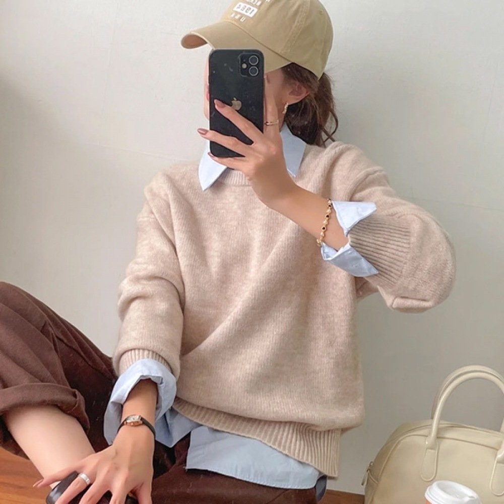 (ナク21) (5588) コージーラウンドネックニット NK23-T-25 5,223円