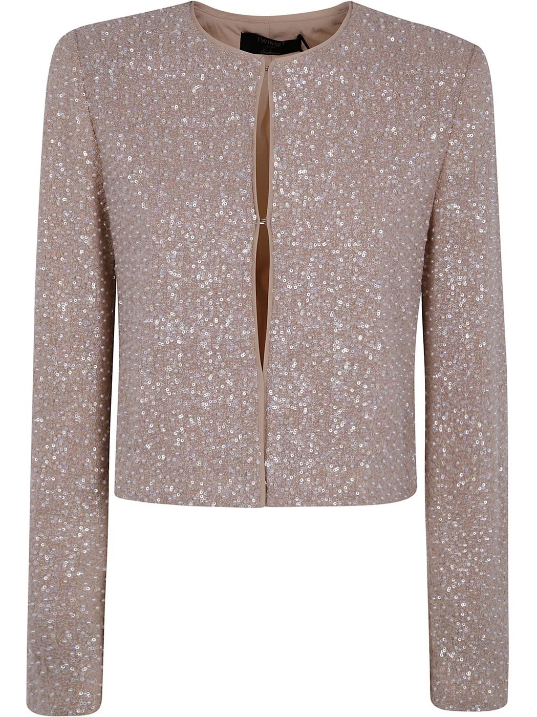 251TP2202 12254 SEQUINS PEARLS SNOW DELICATE BEIGE 春夏2025 ジャケット レディース ia