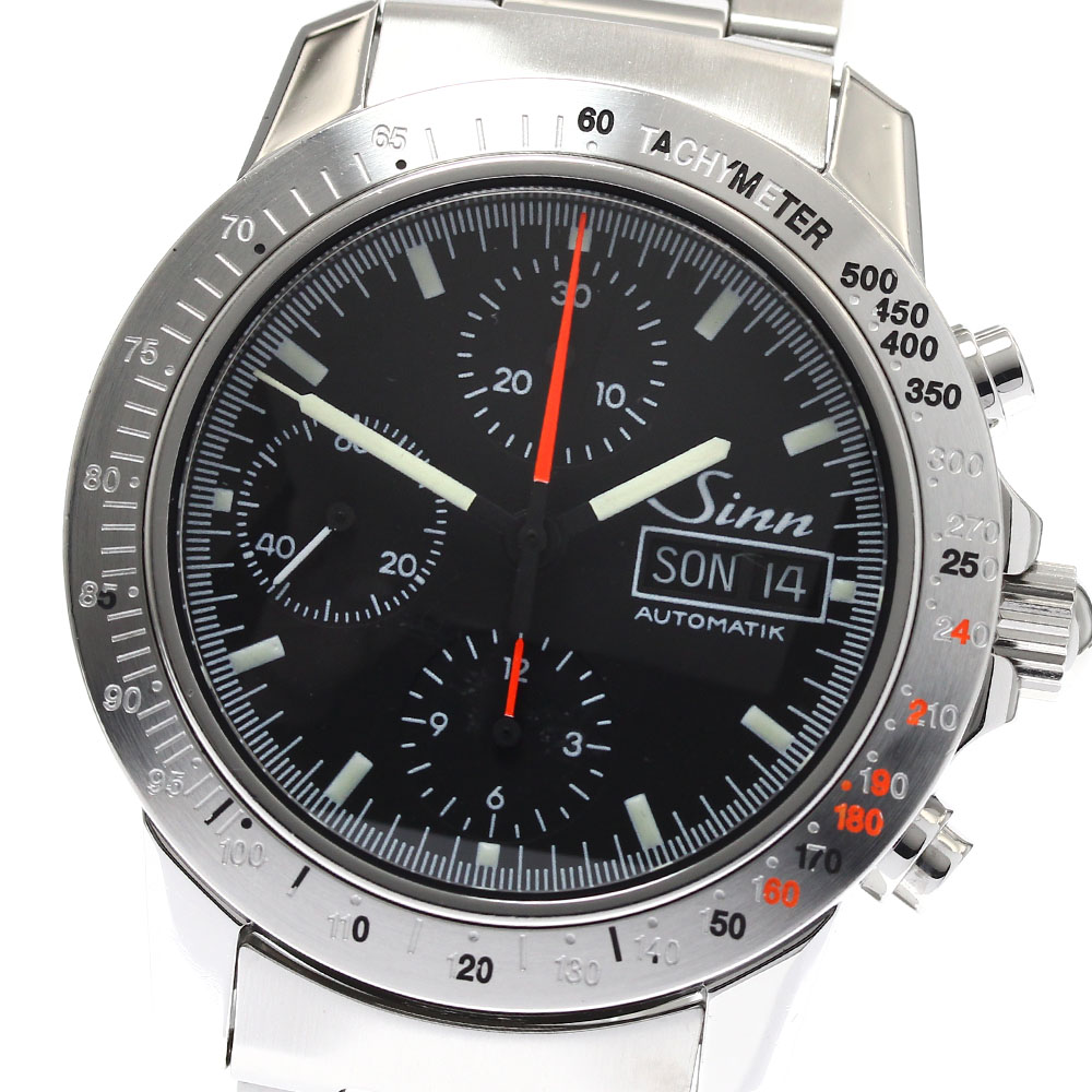 ジン Sinn 303.AUTOBAHN アウトバーン クロノグラフ デイデイト 自動巻き メンズ 保証書付き_898141【中古】