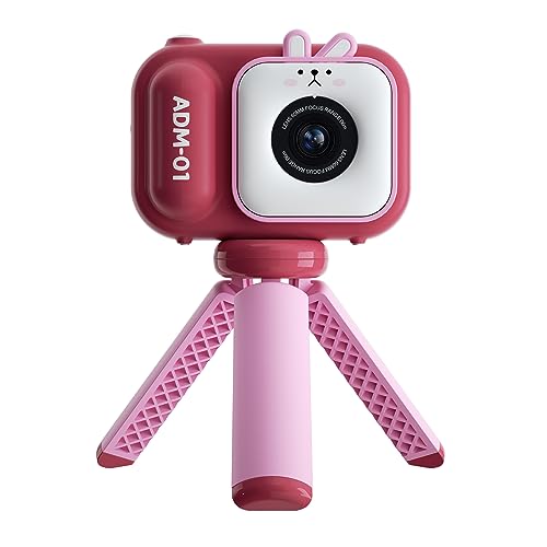 MOARS キッズカメラ 子供用デジタルトイカメラ 三脚や自撮り棒付き 前後高画素4800W 720P撮影 8倍ズーム 32GBカード付き 人気なおもちゃ 日本語取り扱い説明書 ピンク