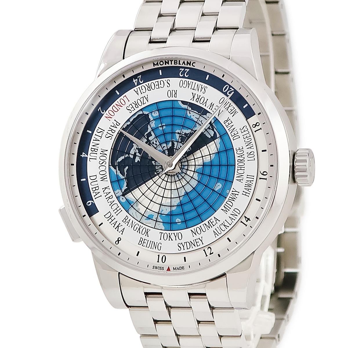 ヘリテイジ スピリット オルビス テラルム 112309 自動巻き メンズ 新品同様 ブルー ヘリテージ 3年保証