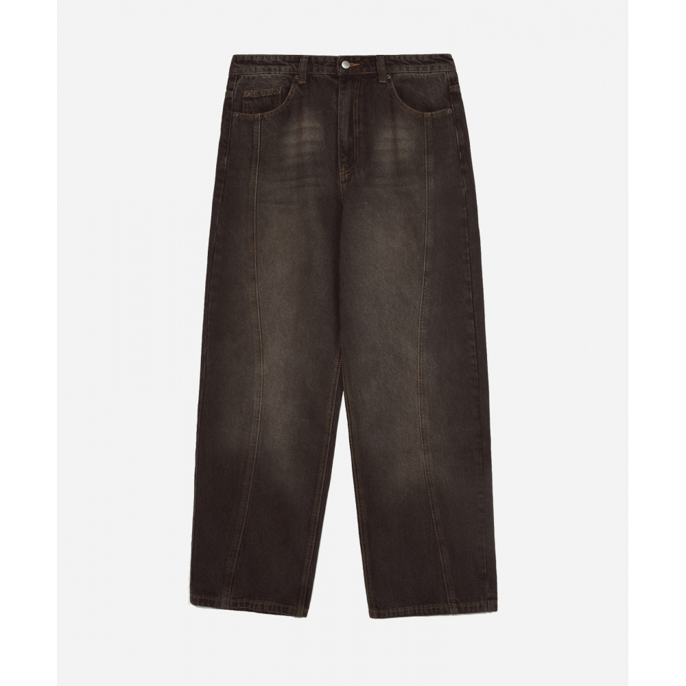 体育部PHYPS ブリキウォッシュデニムパンツブラック