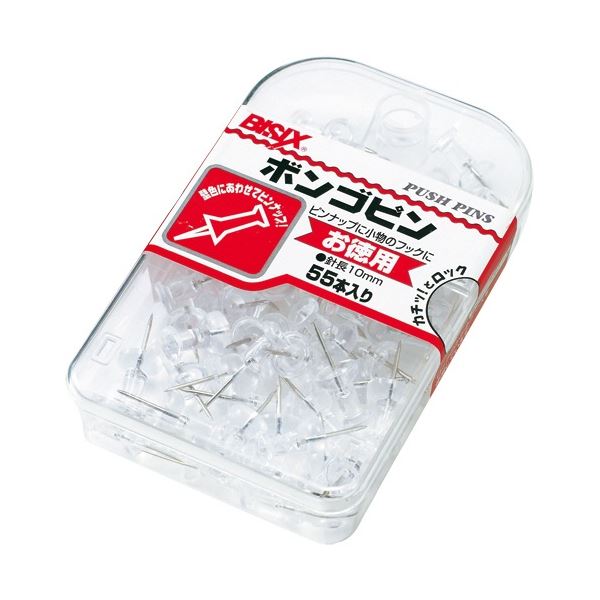 （まとめ）ミツヤ ボンゴピン 透明 BX2-3-T 1ケース（約55本） [x30セット]
