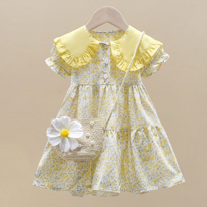 【1つ買うと10つ無料】夏のファッショナブルなドレスベイビーフローラルドレス2025夏のドレス3歳の女の子プリンセススカート