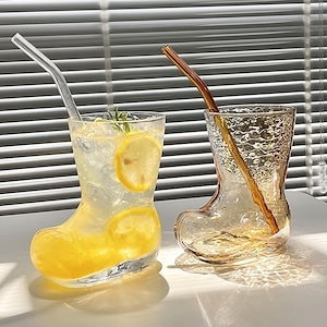 アイデアブーツグラス透明個性的な果汁飲料ビールグラスコーヒー冷製カップ