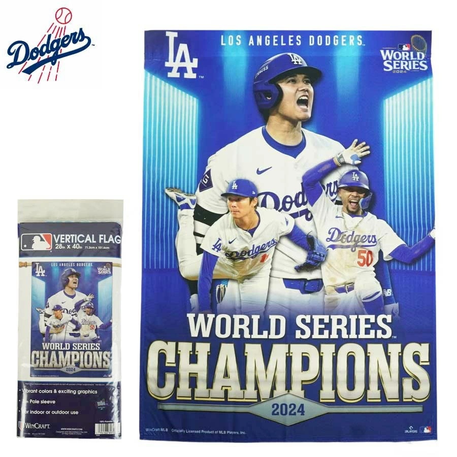 大谷翔平 ロサンゼルス ドジャース公式グッズウィンクラフト ワールドシリーズチャンピオンズ2024バーティカル フラッグ ペナント 旗 インテリア グッズ 記念VERT