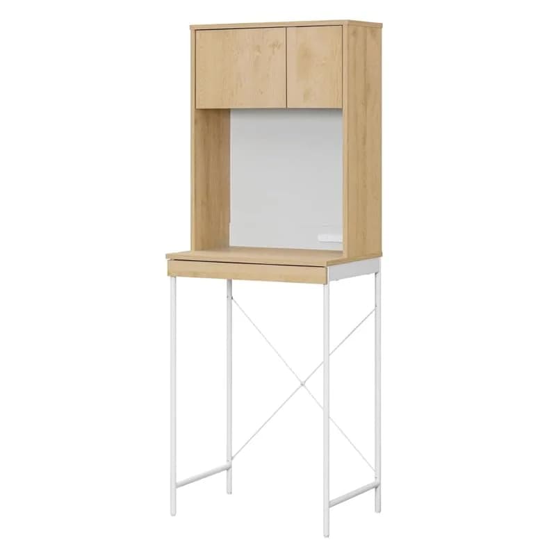 【即納】アイリスオーヤマ ゴミ箱上ラック キッチンラック ナチュラル/グレー 幅約59.5×奥行約39.8×高さ約162.8 デッドスペースを有効活用できる収納上手 便利な2口コンセント付き 高さ調節