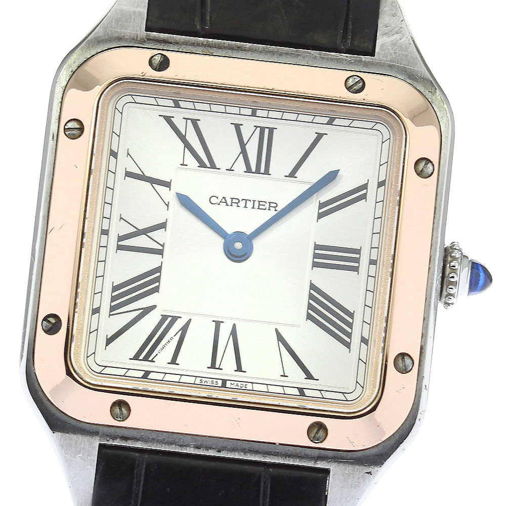 カルティエ CARTIER W2SA0012 サントスデュモン コンビ SM クォーツ レディース _805355【中古】