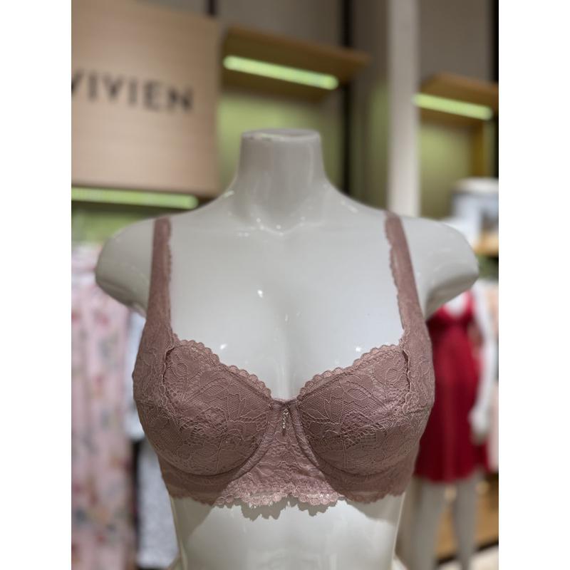 綿組織パッドジャカードレースフルカップブラ（BR6835B）