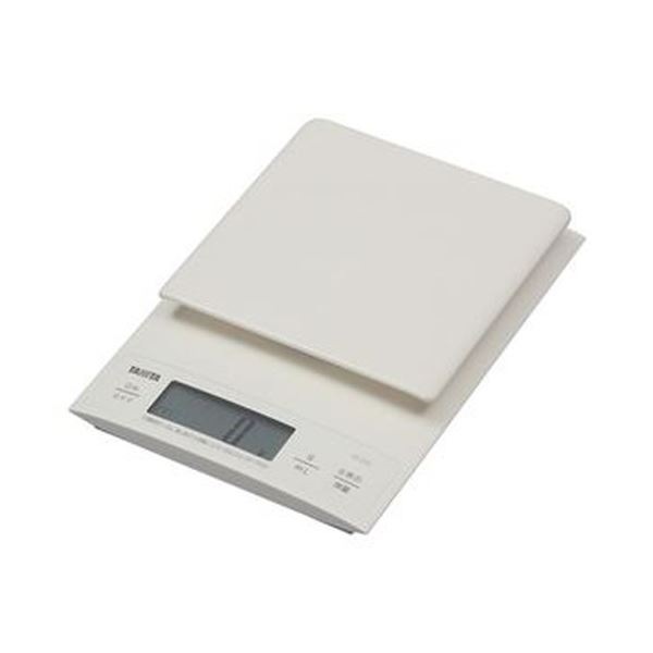 (まとめ)タニタ デジタルクッキングスケール3kg ホワイト KD-320-WH 1台(×3セット)
