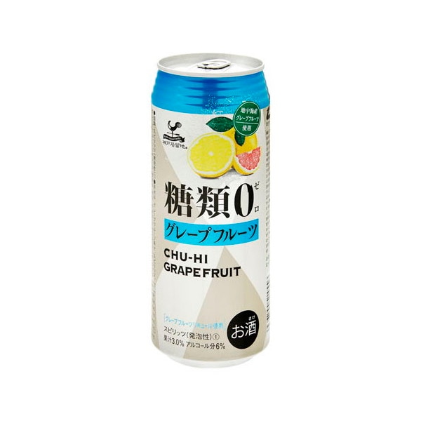 富永貿易 神戸居留地 チューハイグレープフルーツ 糖類ゼロ缶 500ML x24 メーカー直送