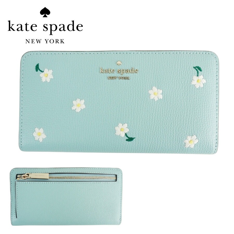 【クリックポスト発送】ケイトスペードKATE SPADELARGE SLIM BIFOLD WALLET EMBROIDERED LEDラージ スリムバイフォー