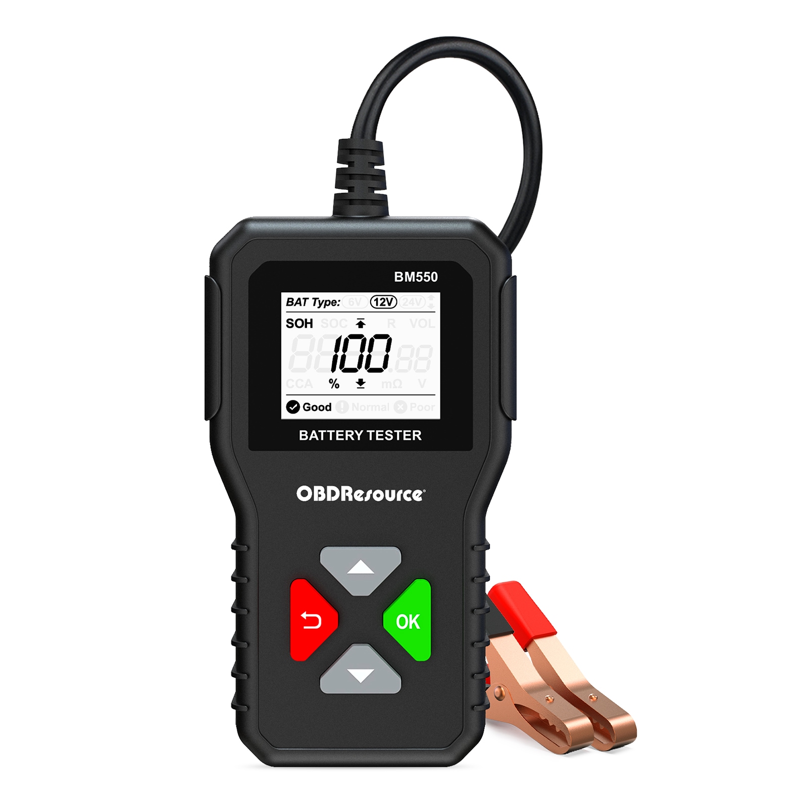 OBDResource BM550カーバッテリーテスター 6V 12V 24V 100-2000 CCA 2Ah-220Ahバッテリーシステム検出自動バッテリーアナライザー カーバッテリーツール 6,970円