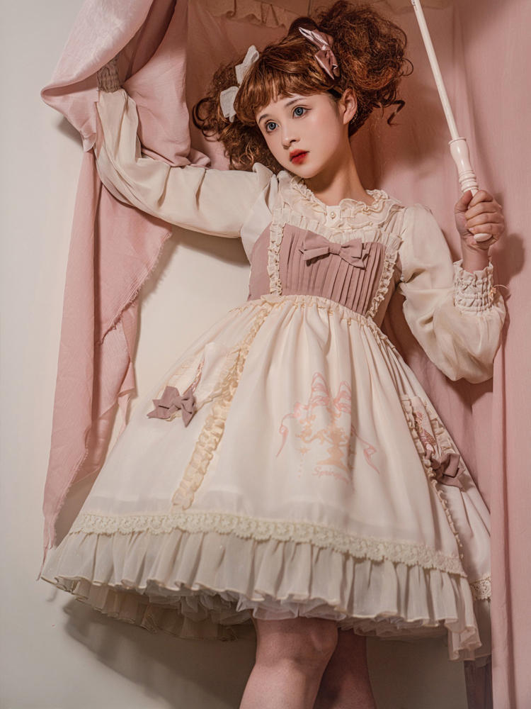 Lolita オリジナルおやすみクマ可愛いお人形さん少女感のあるお洋服jskキャミソール甘い日常ワンピース 二次元 文化祭 メイド服
