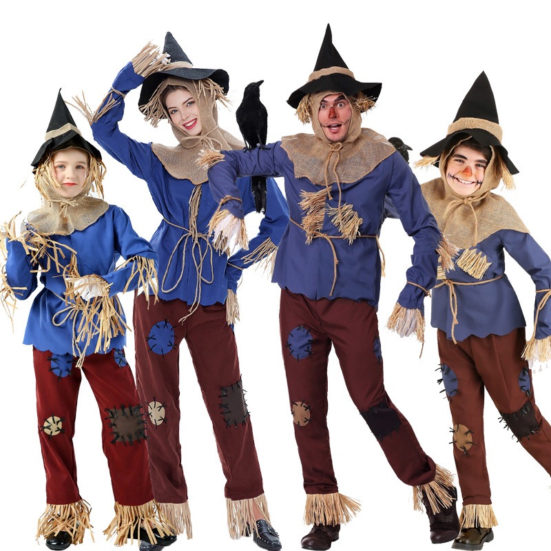ハロウィン オズの魔法使い 劇 発表会 衣装 かかし COS パッチ 青い かかし 親子 発表会