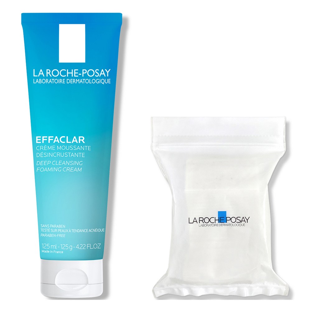 ラロシュフォーゼエパクラ ディップクレンジングフォーミングクリーム 125ml + 化粧綿30pセット 125ml, 1セット