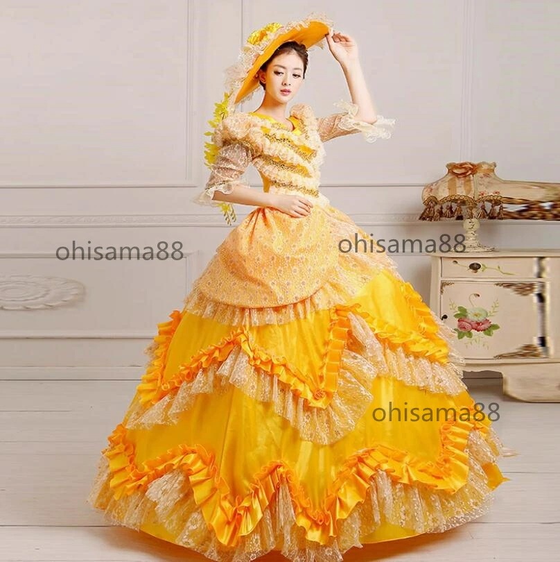 新入荷！貴婦人ドレス お嬢様 ワンピース ステージ衣装 ヨーロッパ風 高級感 プリンセスドレス 可愛い 宮廷ドレス オペラ声楽 演出服 中世貴族風 貴族ドレス ハロウィン クリスマス 撮影 演奏会 司