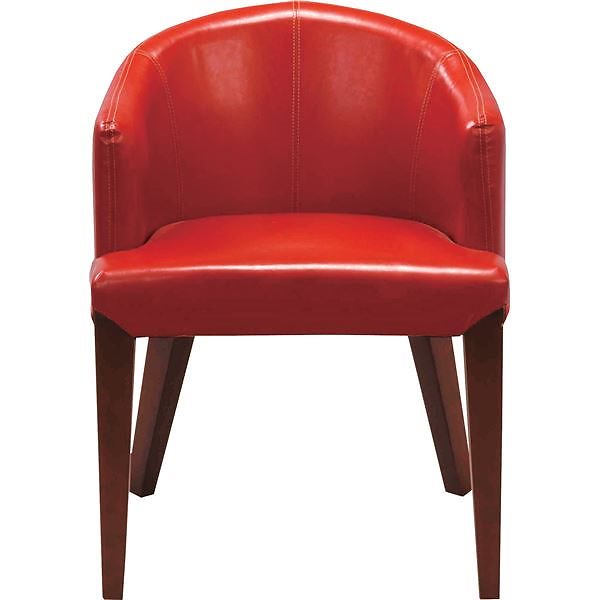 レトロ調ダイニングチェア/リビングチェア [座面高44cm] レッド HOC-55RD