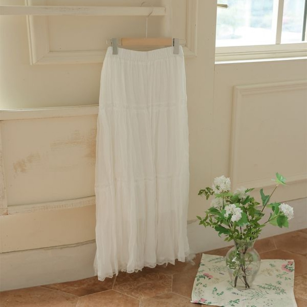 [Elysia] ナリーレースリンクルカンカンスカート