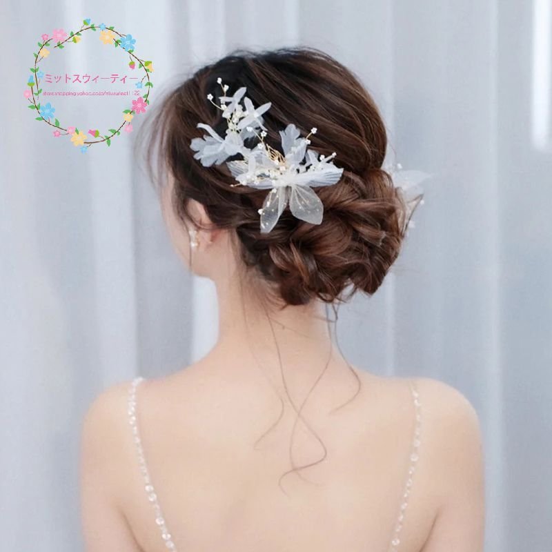 レディース ヘッドドレス 花 ウェディングアクセサリー ヘアアクセサリー ヘアピン 花嫁 結婚式 ダ ドレス 人気ブランドの新作 Www Quartzhotel Mx