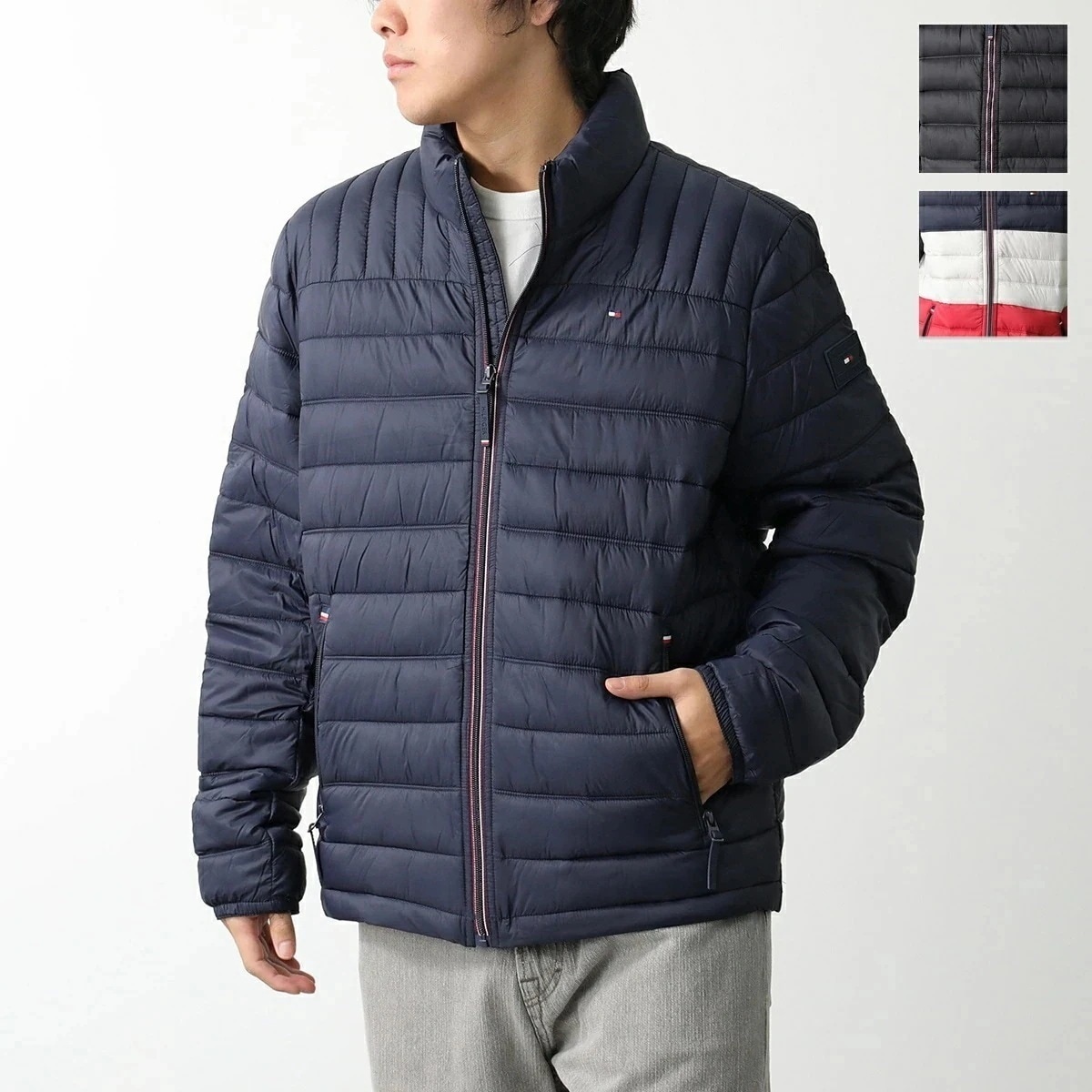 TOMMY HILFIGER トミー ヒルフィガー 中綿ジャケット 150AN796 メンズ パッカブル仕様 軽量 エコダウン ナイロン ロゴ刺繍 ワッペン カラー3色po】