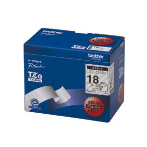 ブラザー BROTHER ピータッチ TZeテープ ラミネートテープ 18mm 透明/黒文字 業務用パック TZE-141V 1パック(5個)
